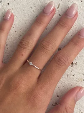 Dainty Silver Topaz Ring