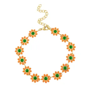 Daisy Garden Bracelet - Orange