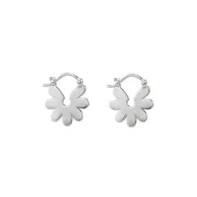 Daisy Huggie Earrings - Silver