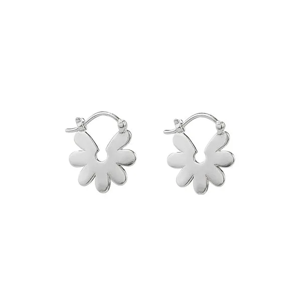 Daisy Huggie Earrings - Silver