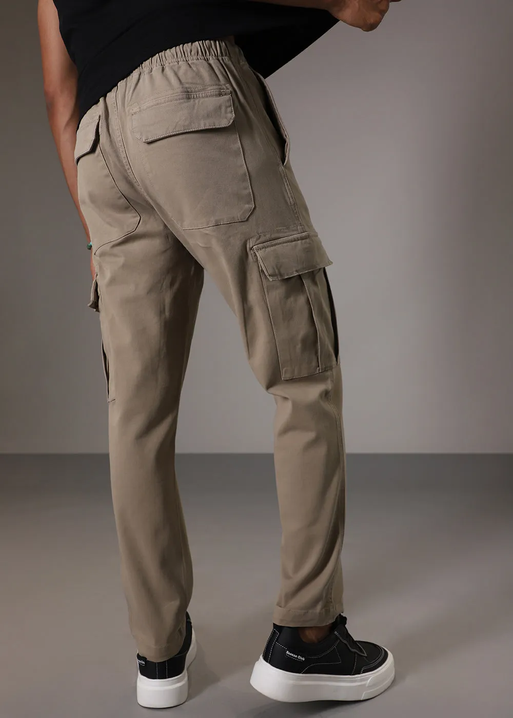 Dark Beige Twill Cargo Pant