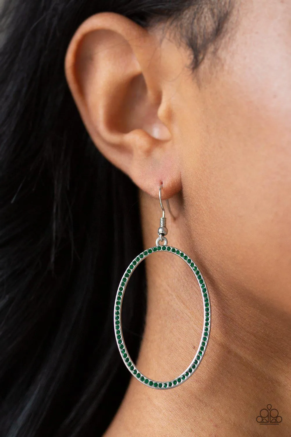 Dazzle On Demand Green Gem Earrings - Paparazzi Accessories