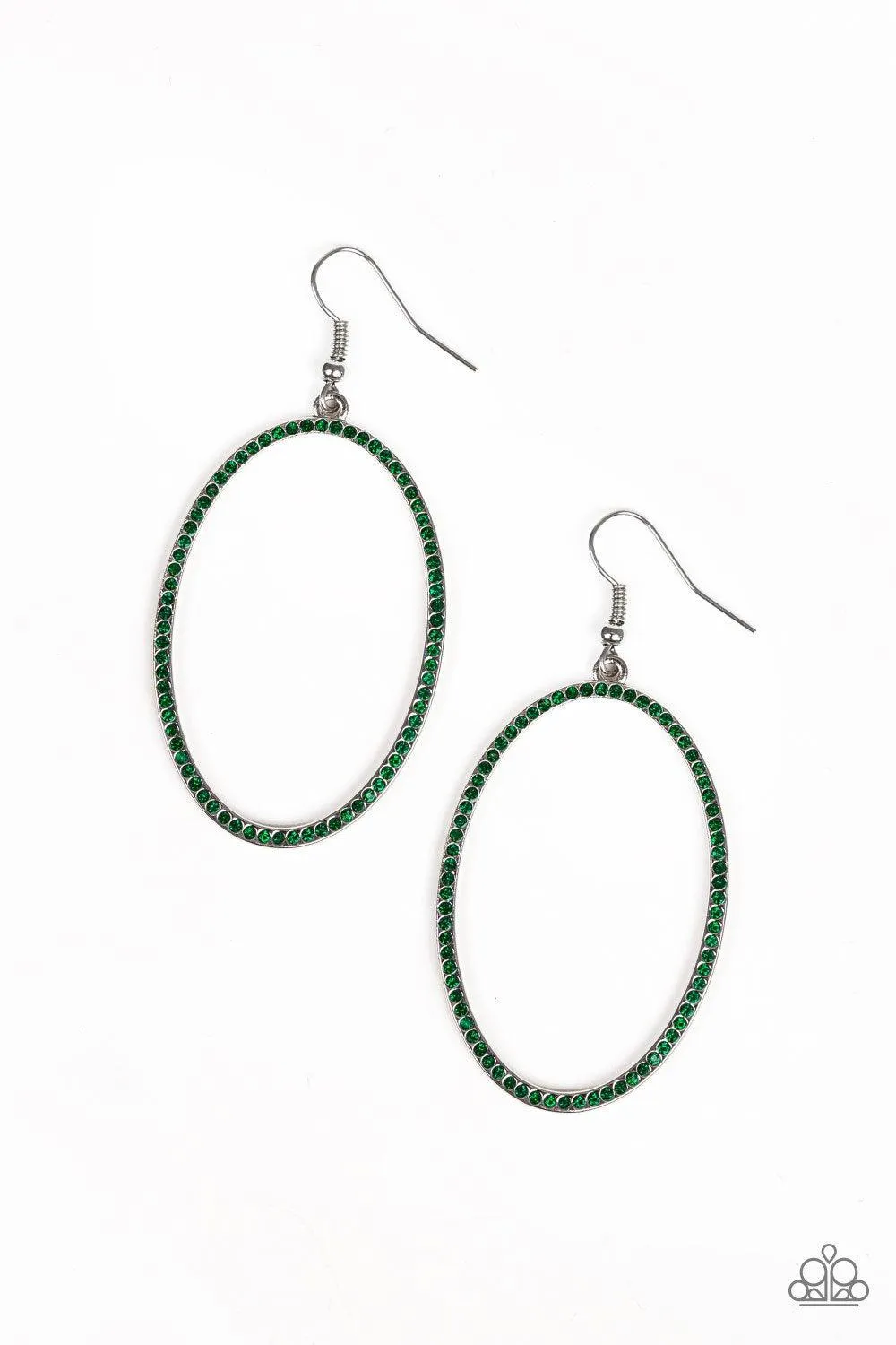 Dazzle On Demand Green Gem Earrings - Paparazzi Accessories