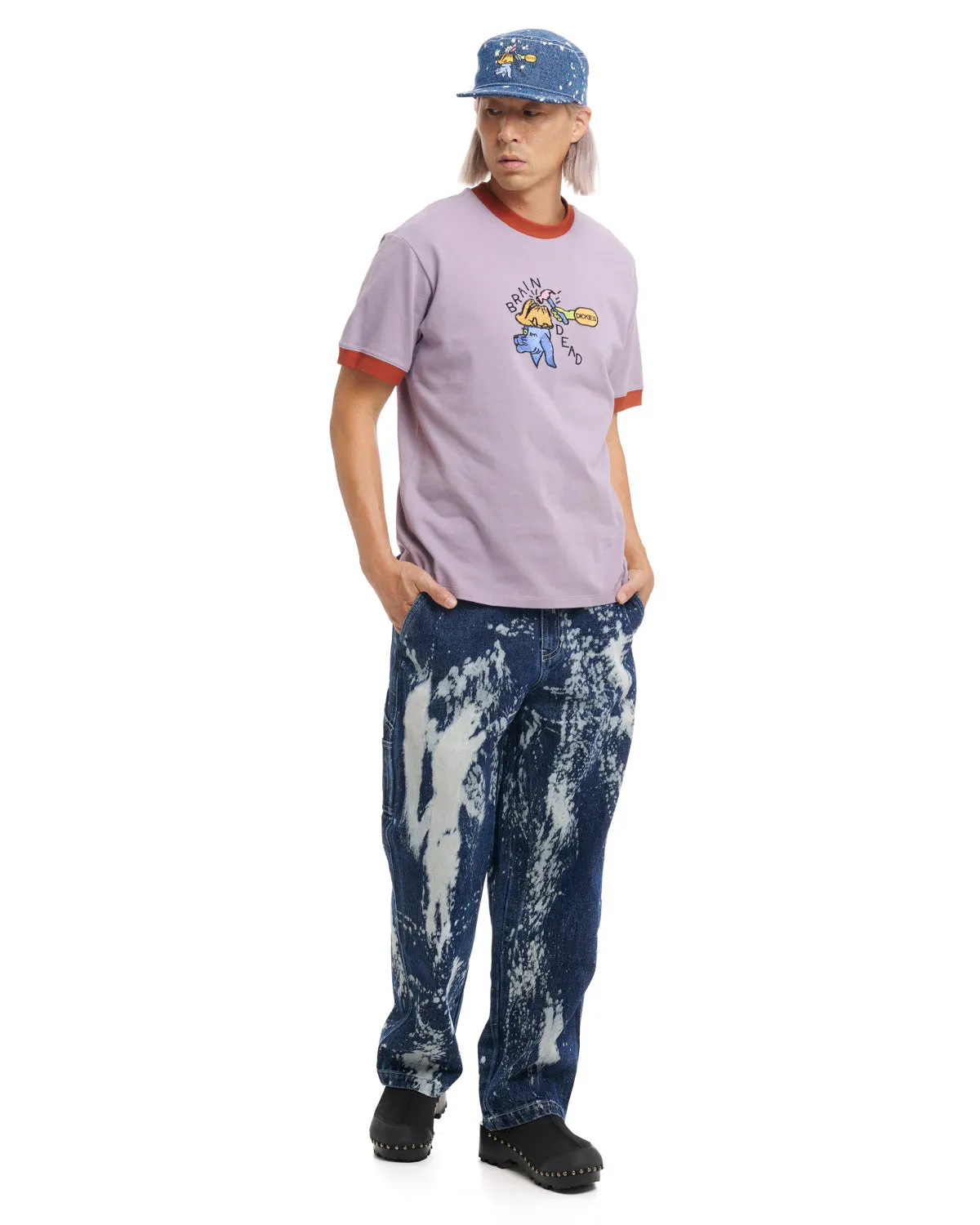 Dickies Hard Hat Embroidered Ringer T-Shirt - Purple Ash