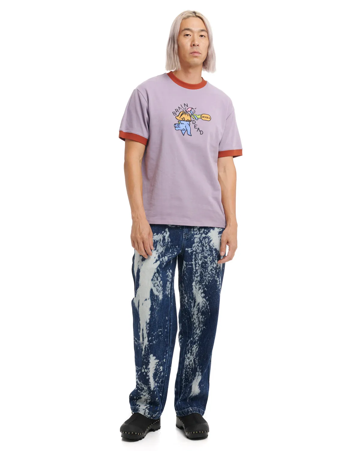 Dickies Hard Hat Embroidered Ringer T-Shirt - Purple Ash