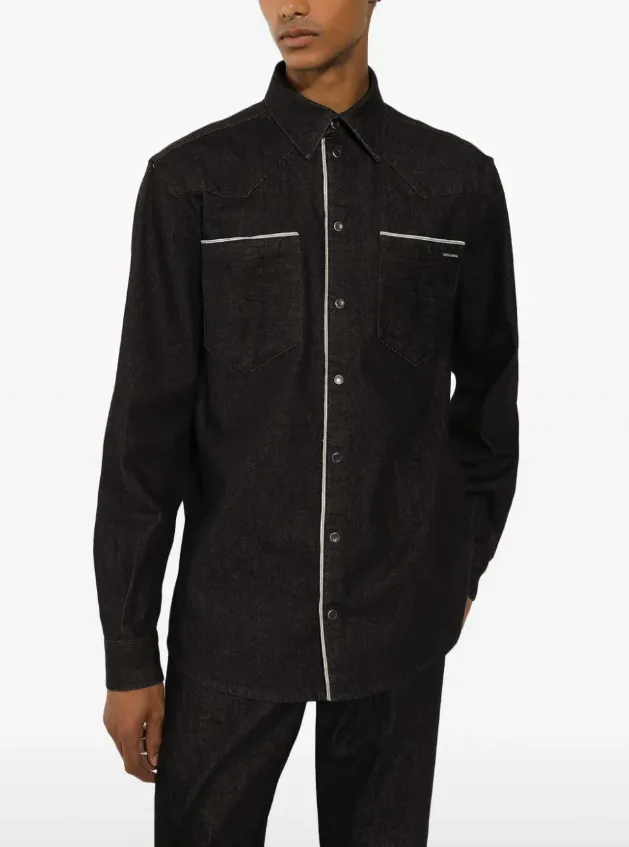 Dolce & Gabbana constrastim-trim denim shirt