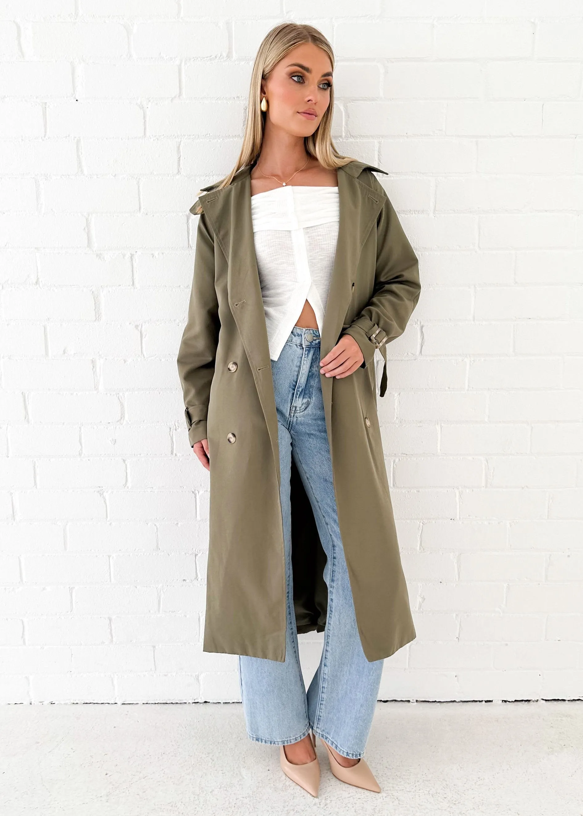 Dorrota Trench Coat - Khaki