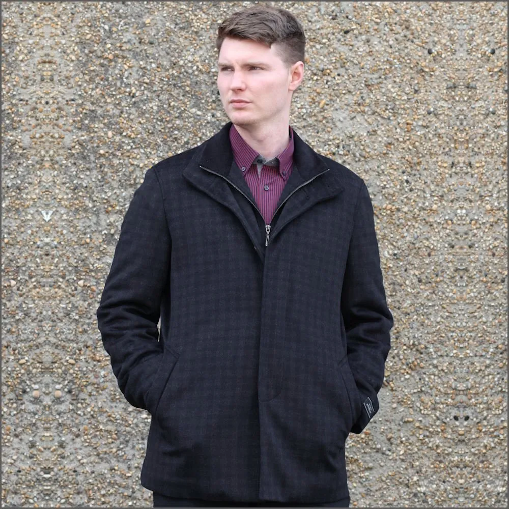 Douglas Harlow Navy Wool Car Coat<>