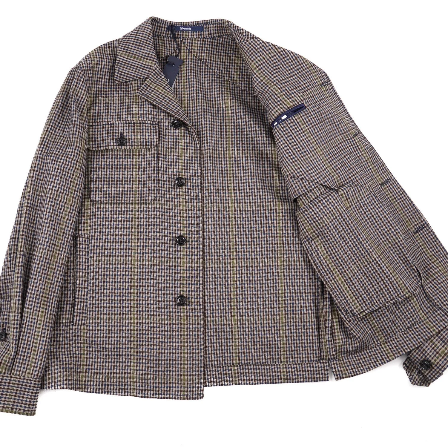 Drumohr Check Print Wool Shirt-Jacket