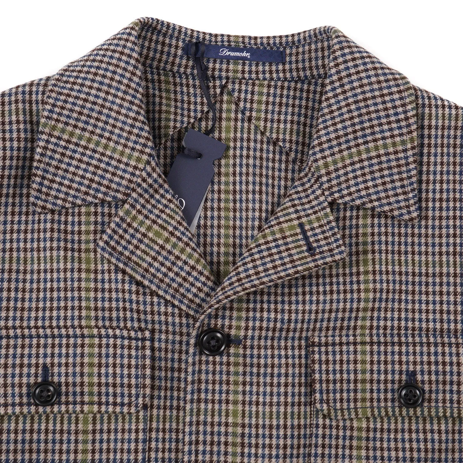 Drumohr Check Print Wool Shirt-Jacket