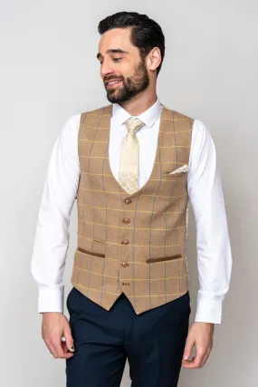 DX7 - Oak Tweed Check Waistcoat