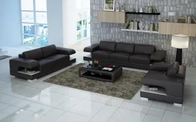 Elza Modern Leather Sofa Set