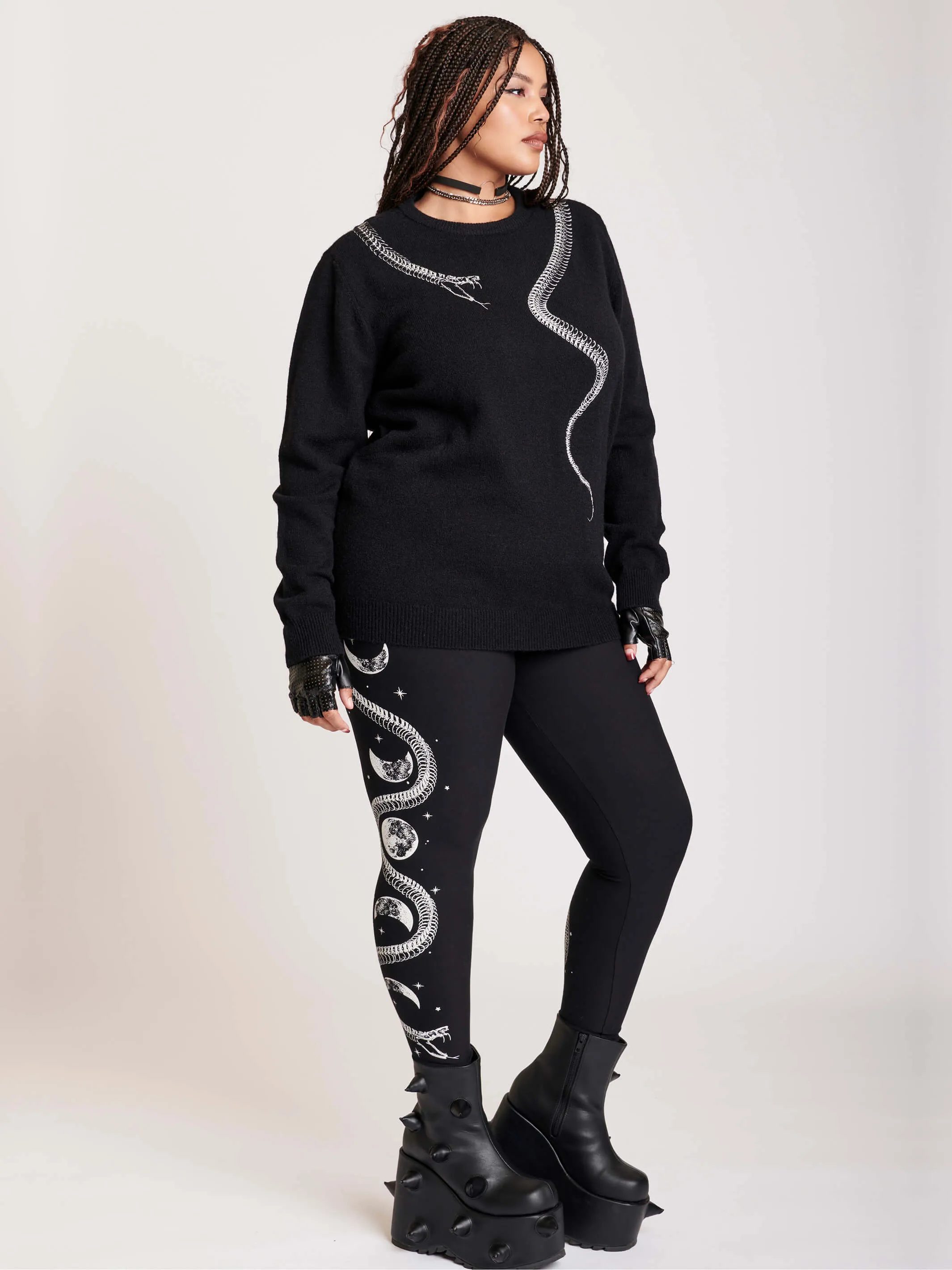 Embroidered Snake Sweater