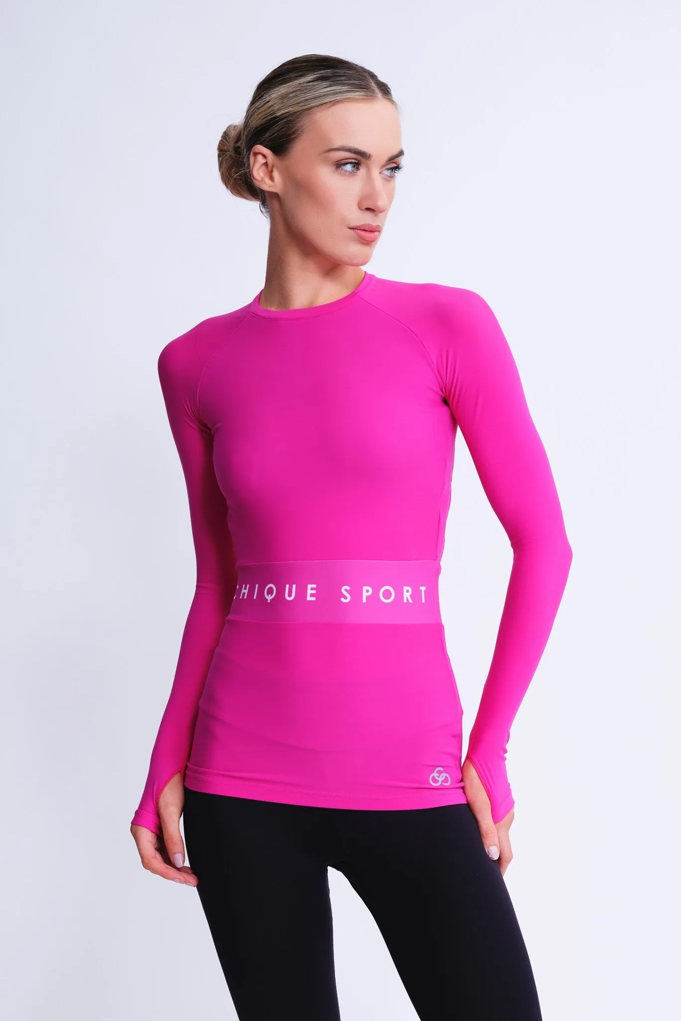 Empower Long-Sleeve Top in Fuchsia