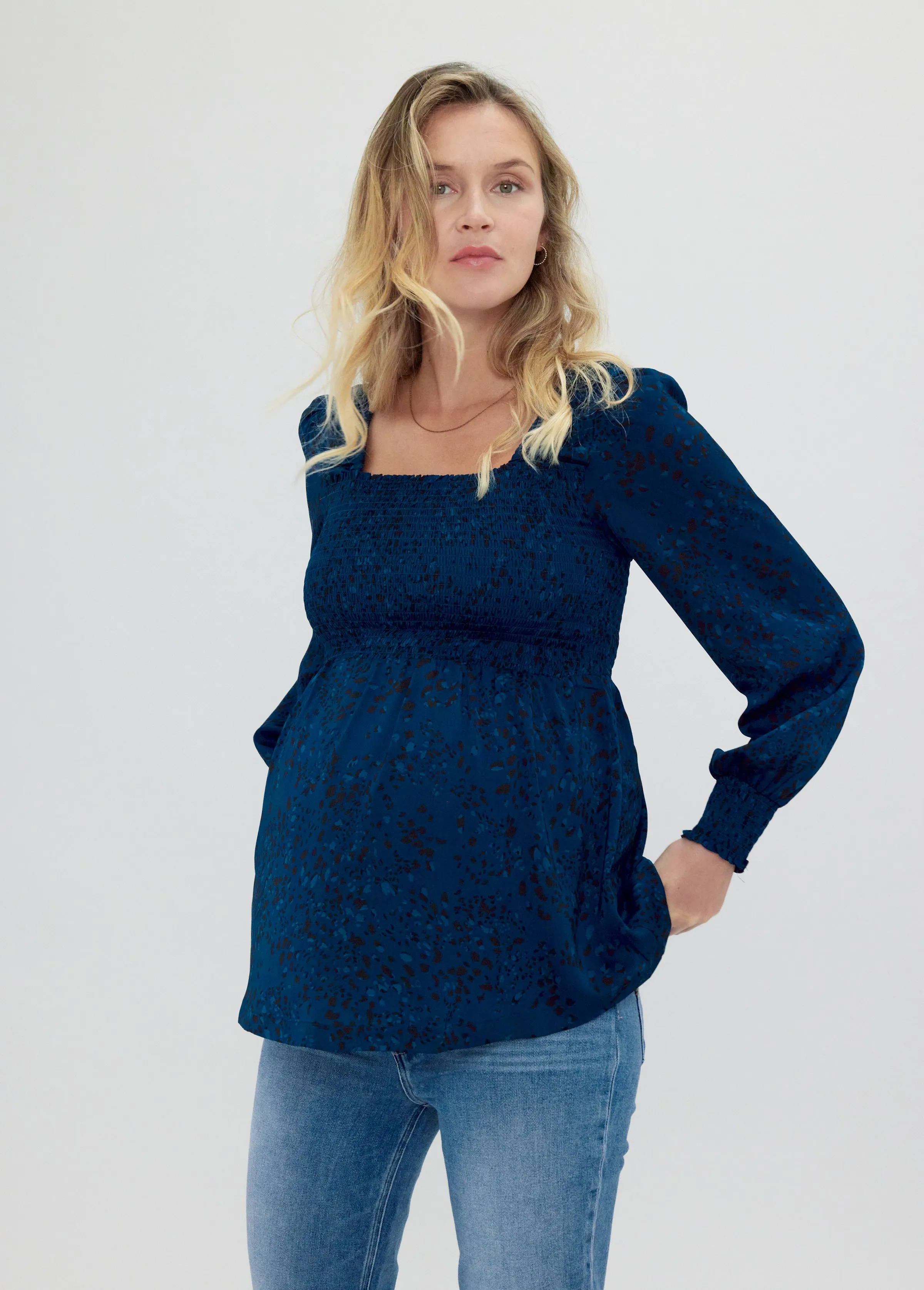 EveryWear Smocked Maternity Top