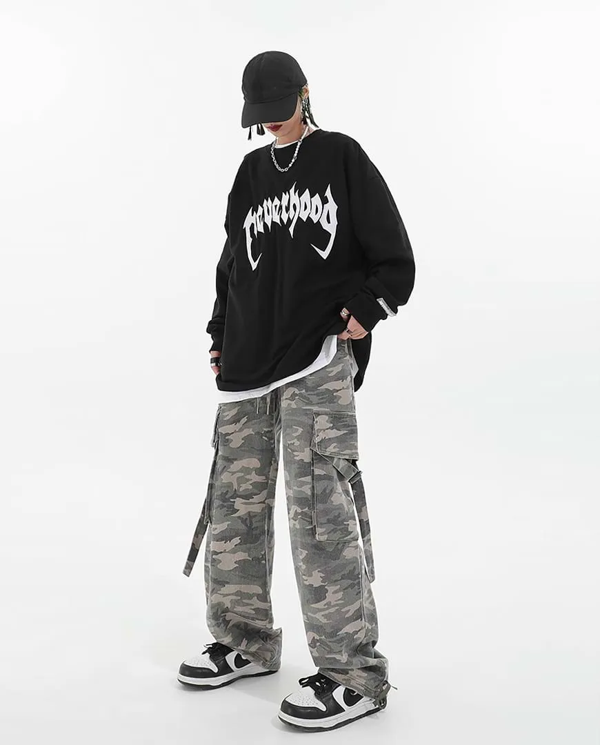 Faded Camo Straight Cargo Pants