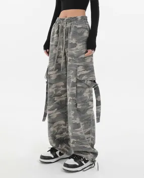 Faded Camo Straight Cargo Pants