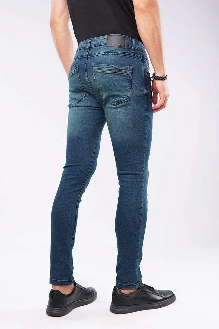 Faded Slim Fit Denim - Vintage Blue