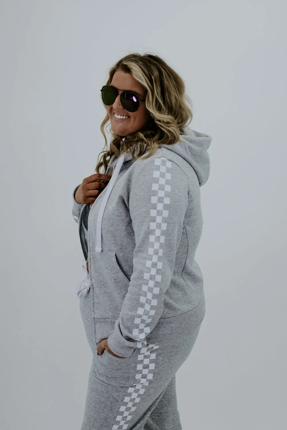 Fast Pace Zip Up Hoodie, Grey