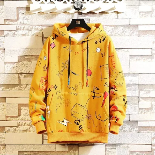 Fast Shipping Single Road Trendy Japanese Yellow Anime Hoodie