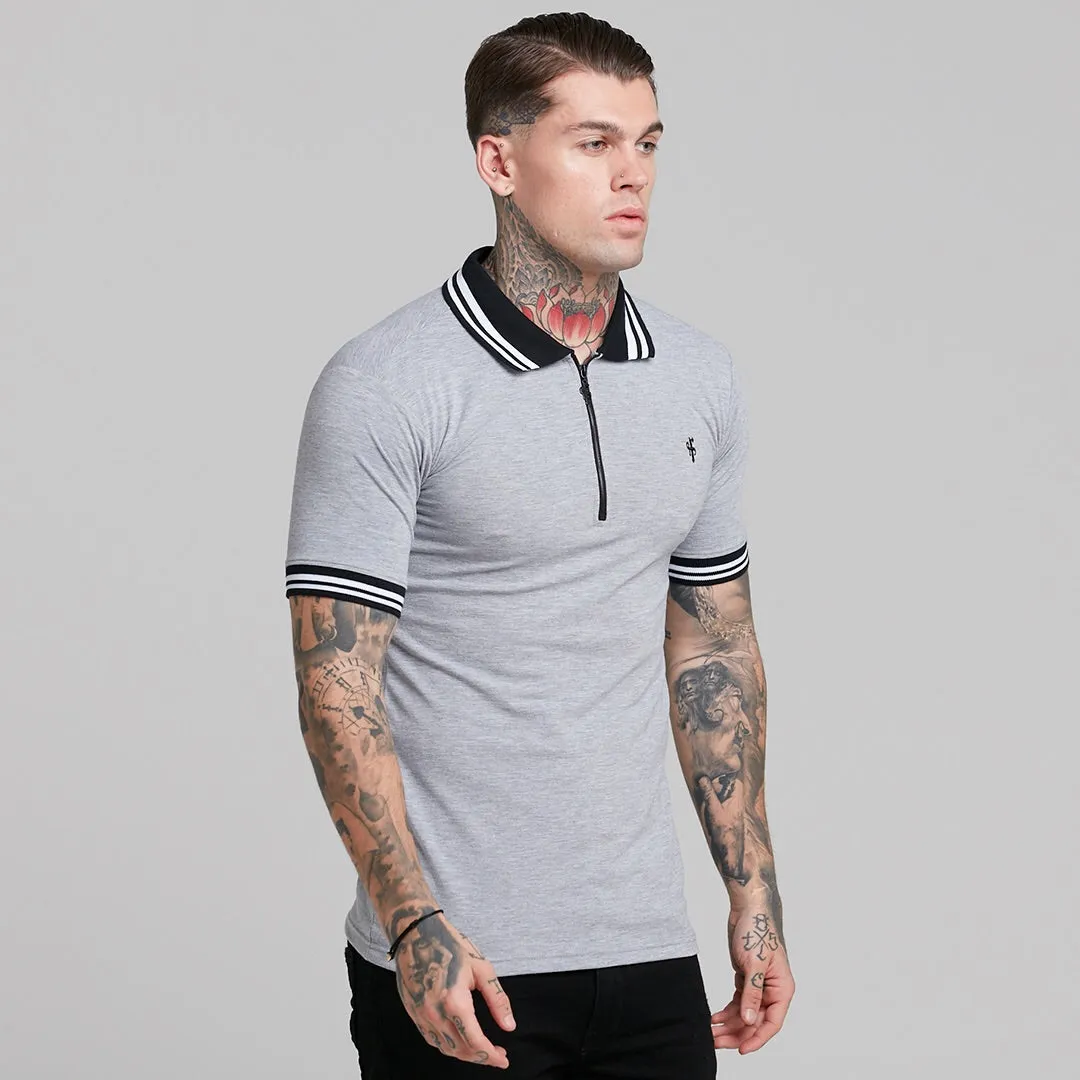 Father Sons Classic Grey Contrast Collar Polo Shirt - FSH237