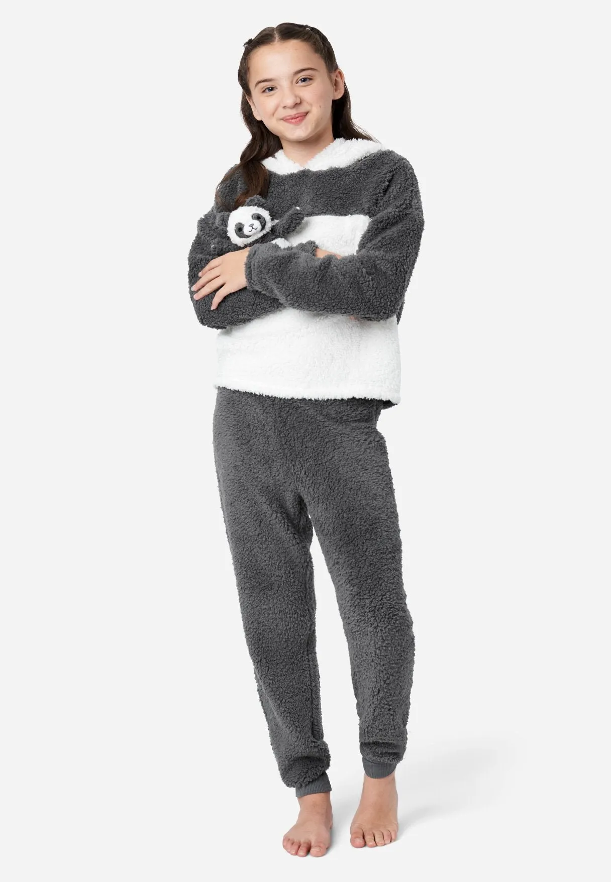 Faux Sherpa Color Block Pajama Set