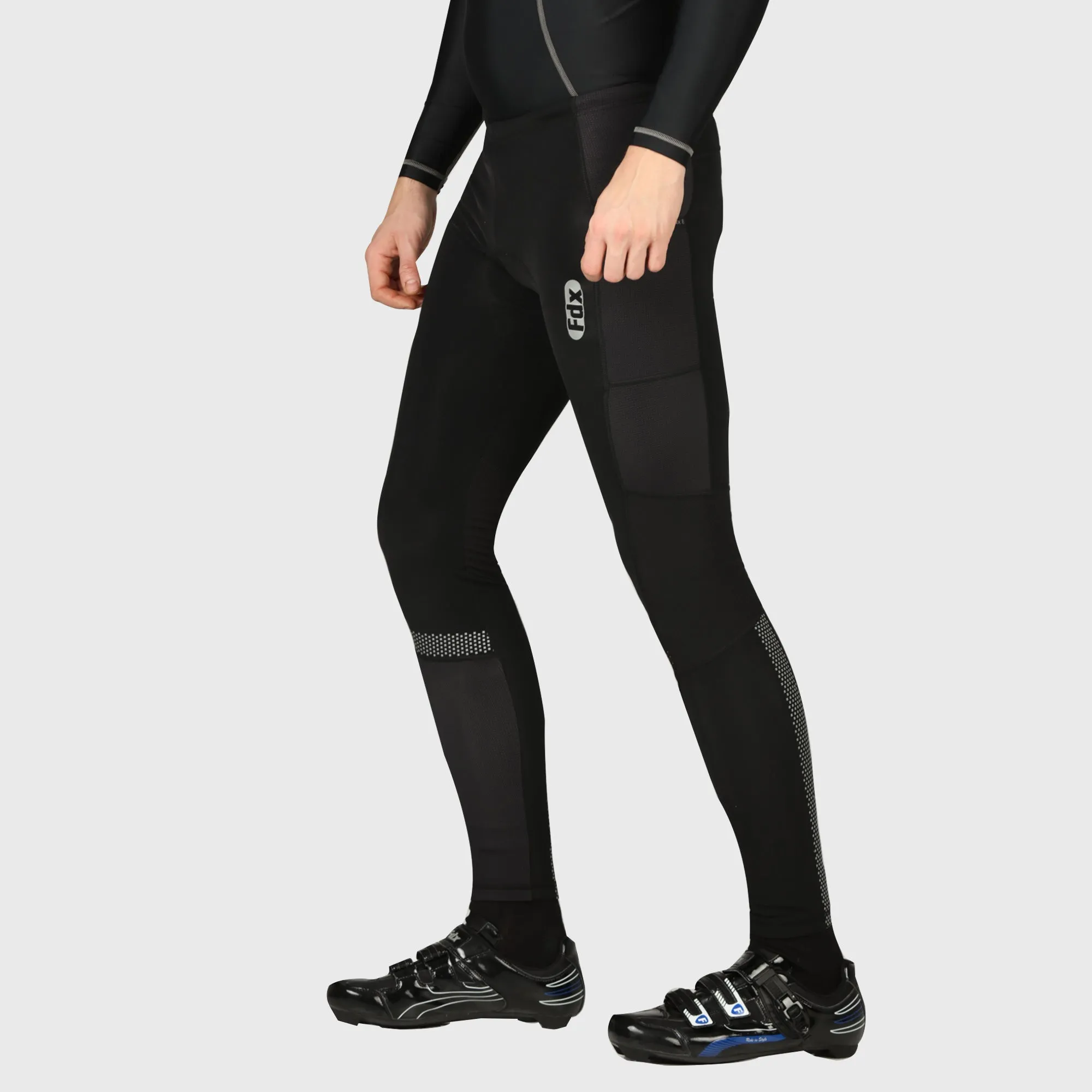 Fdx All Day Men's & Boy's Black Thermal Padded Cycling Tights