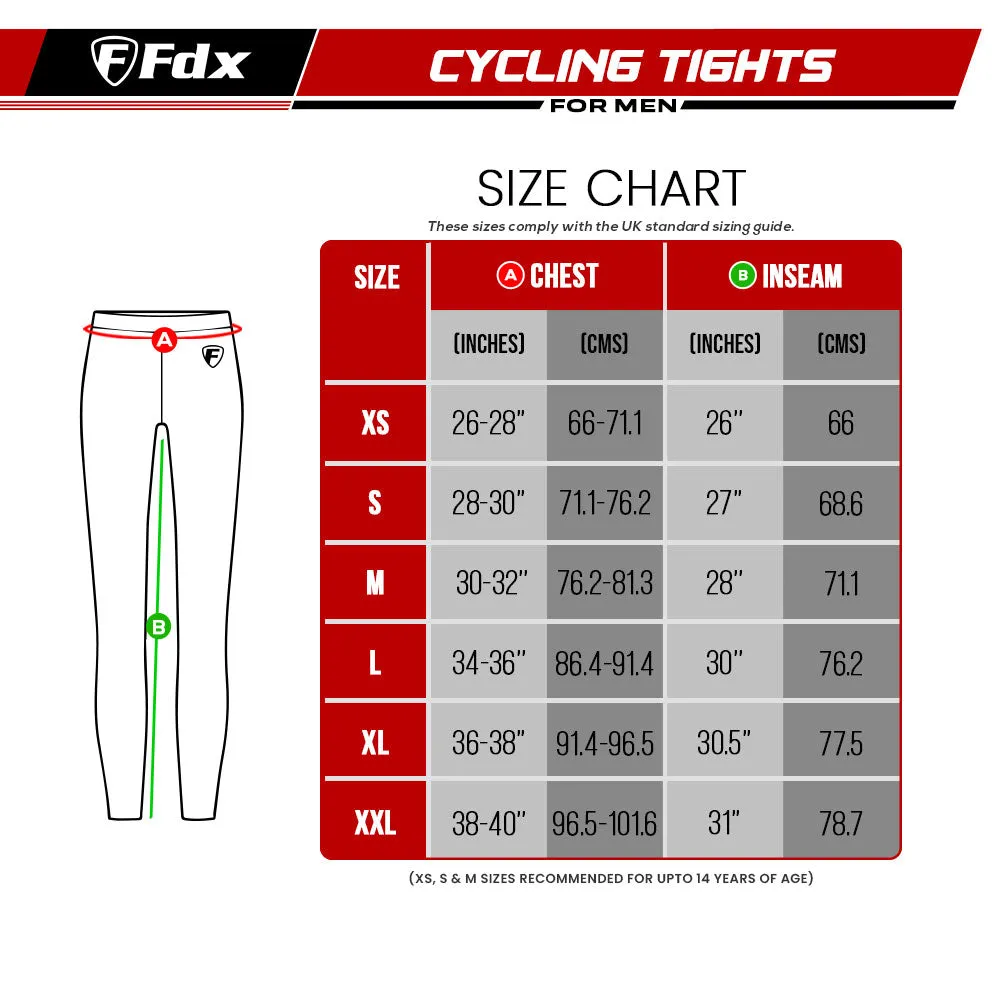 Fdx All Day Men's & Boy's Black Thermal Padded Cycling Tights