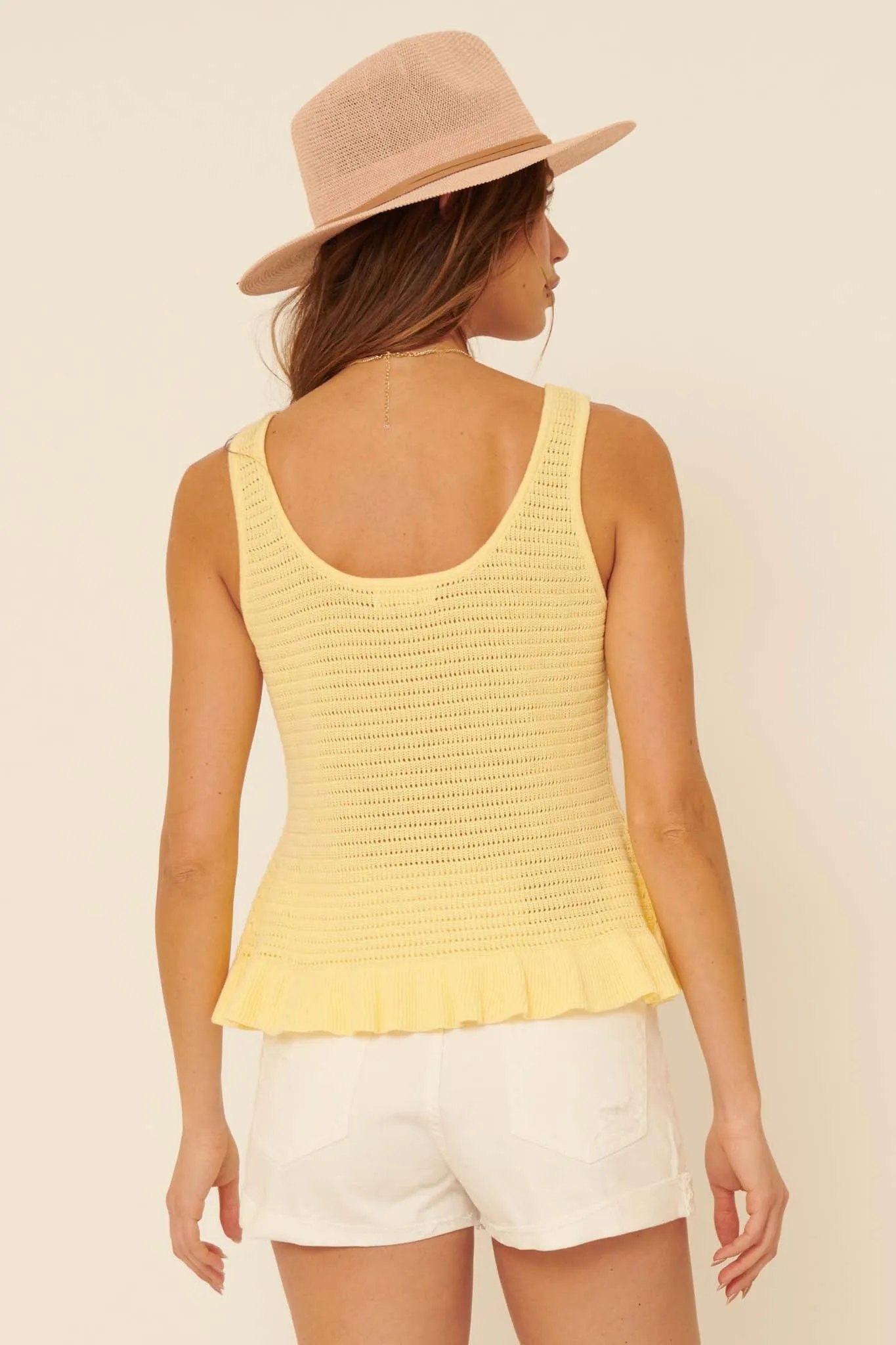 Festival Girl Ruffled Crochet Tank Top