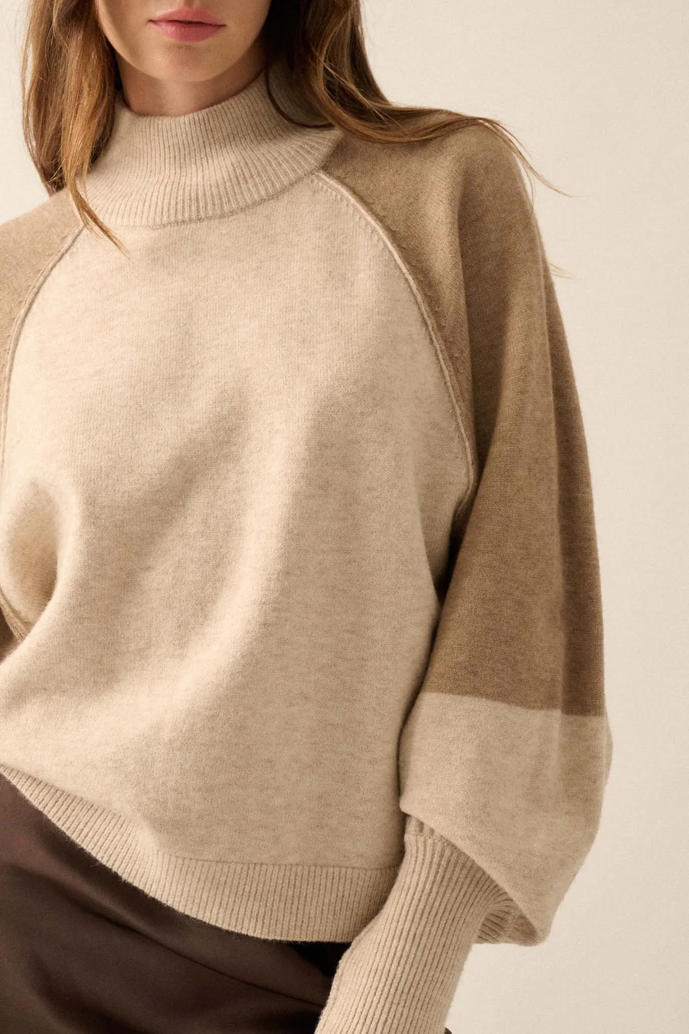 Find Your Truth Colorblock Mock-Neck Sweater