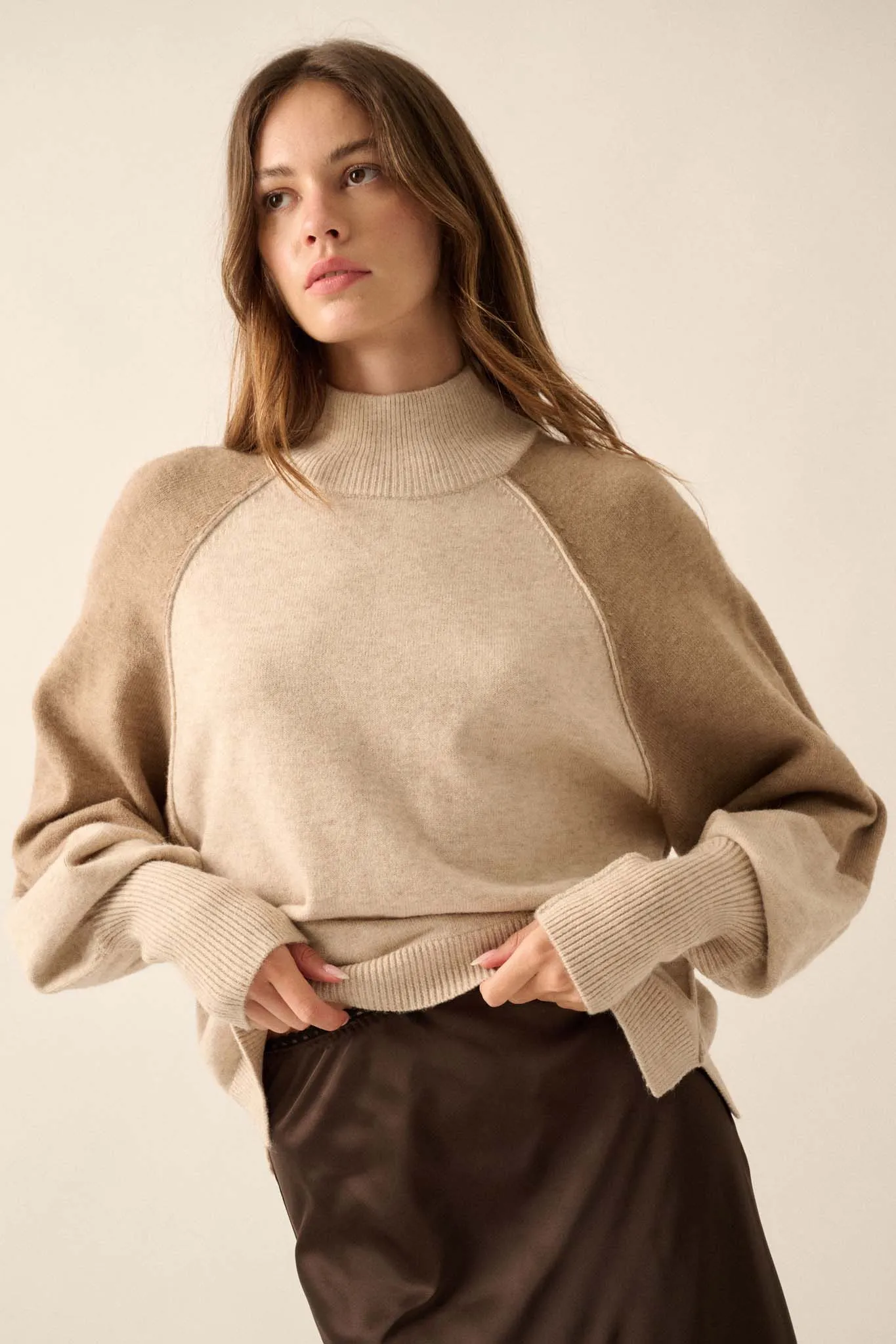 Find Your Truth Colorblock Mock-Neck Sweater