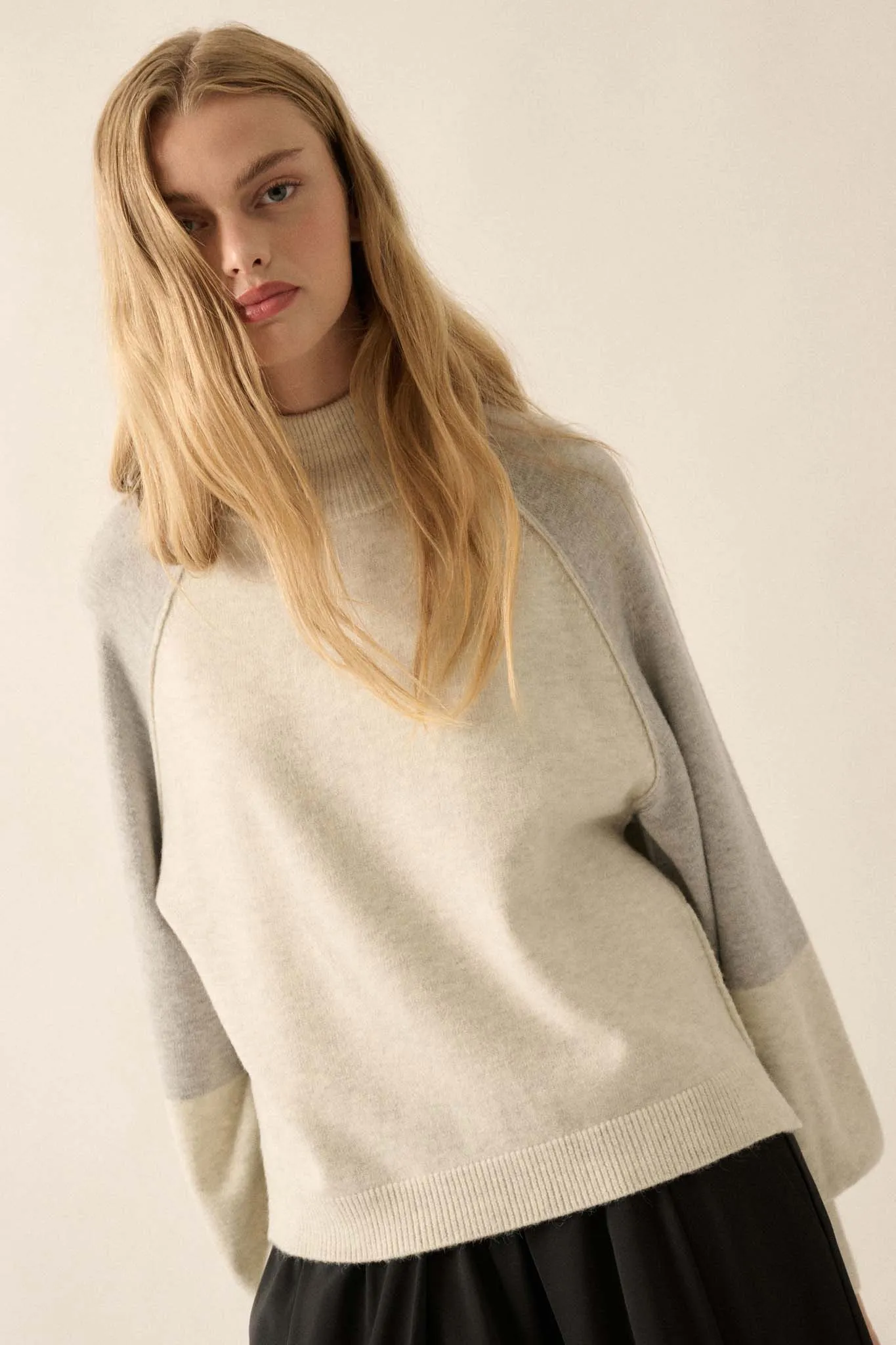 Find Your Truth Colorblock Mock-Neck Sweater