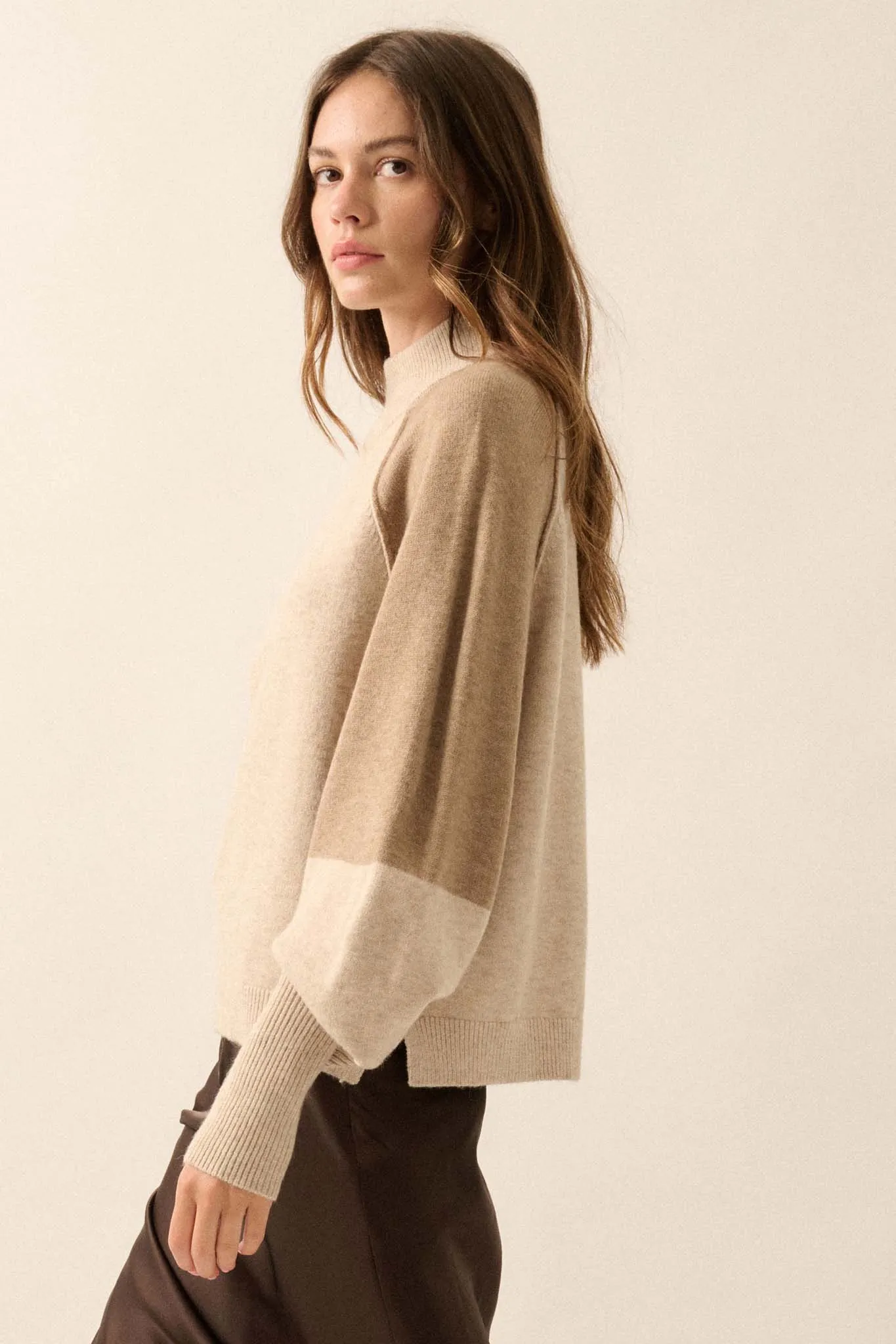 Find Your Truth Colorblock Mock-Neck Sweater