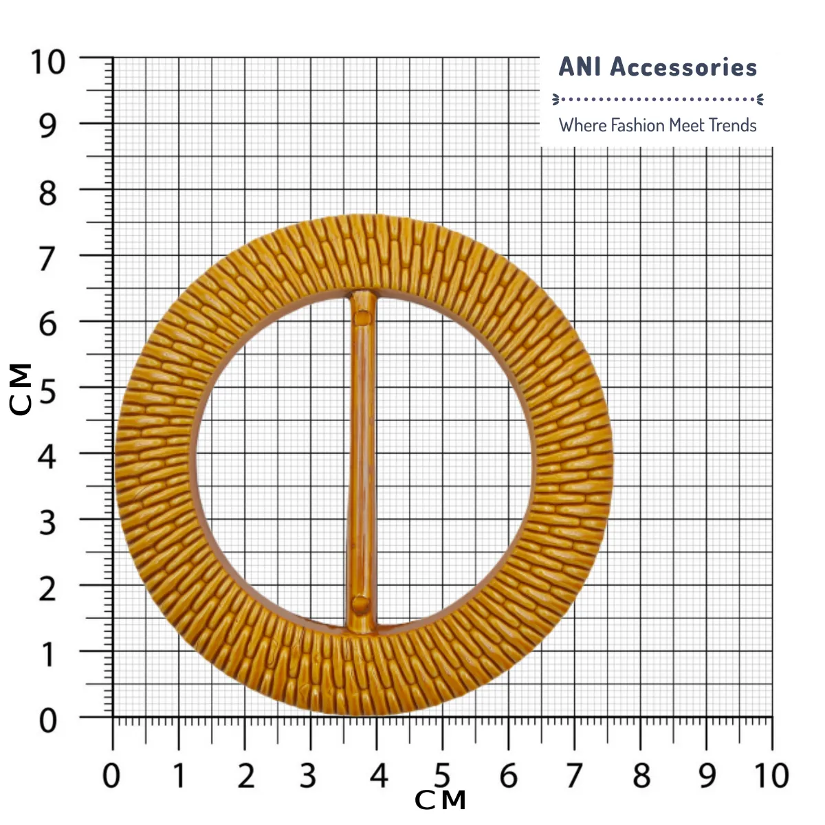 Finest-Quality Imitation Raffia Round Buckle