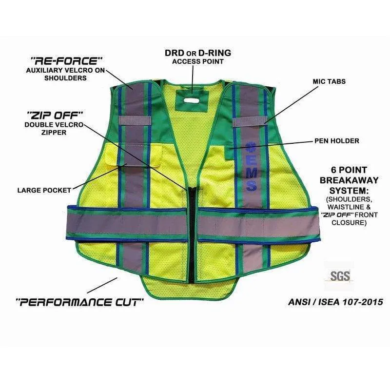 Fire Ninja Ultra-bright Green/Blue-EMS Public Safety Vest