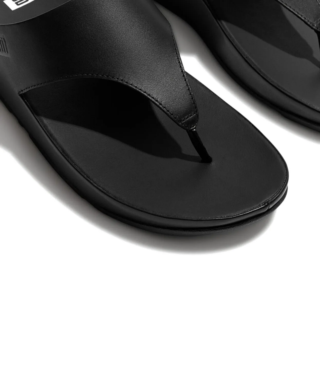 FitFlop Shuv Leather Toe Post Sandals Black