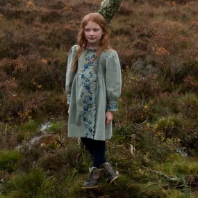 FLORENCE DRESS, SAGE WITH EMBROIDERY