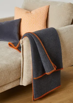 Foxford Citrus Blanket Stitch Cashmere Blend Throw