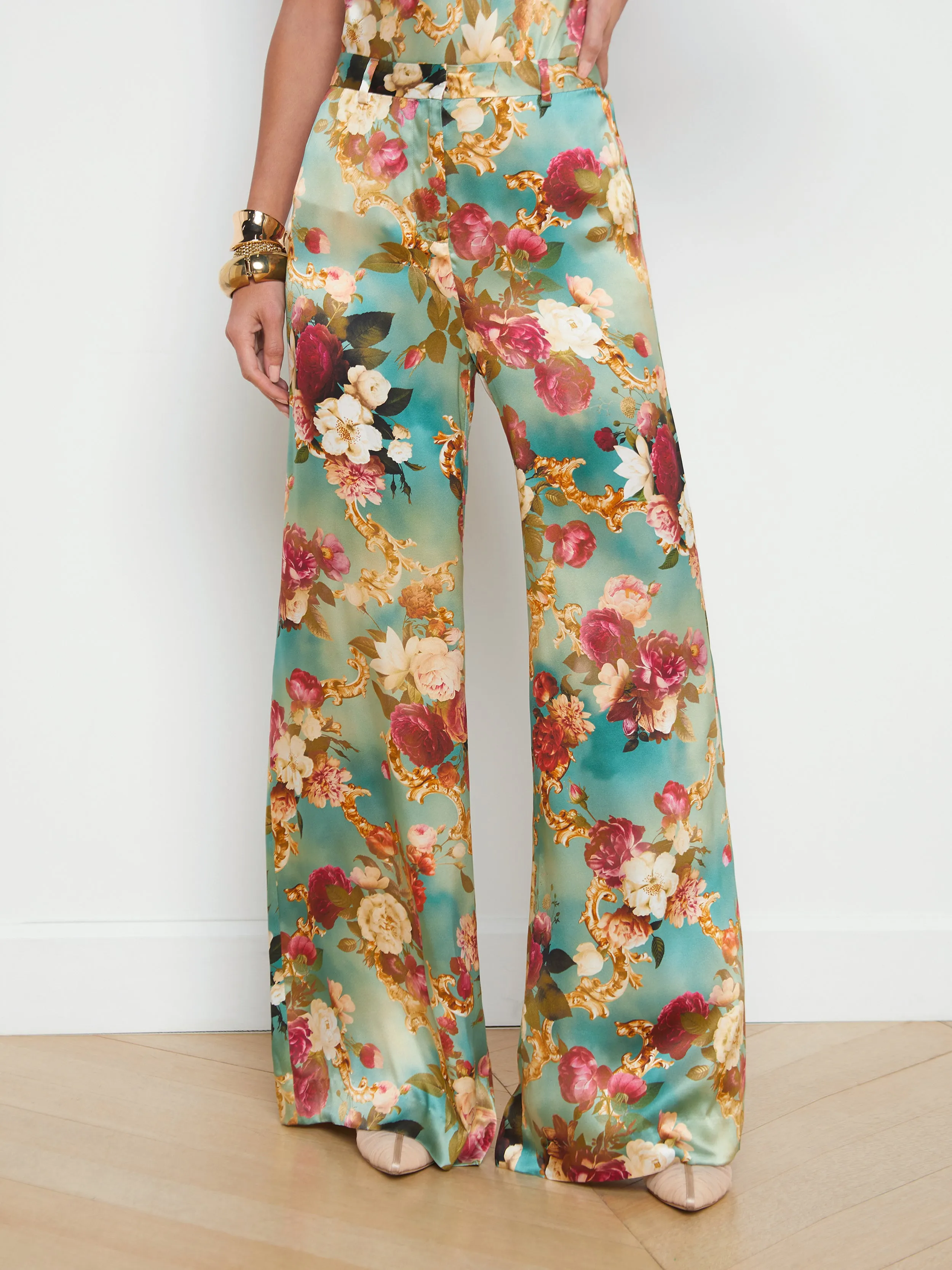 Gavin Silk Wide-Leg Pant