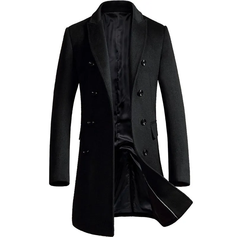 Gentlemen Slim Double Breasted Wool Coat