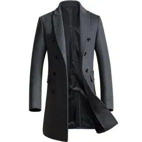 Gentlemen Slim Double Breasted Wool Coat