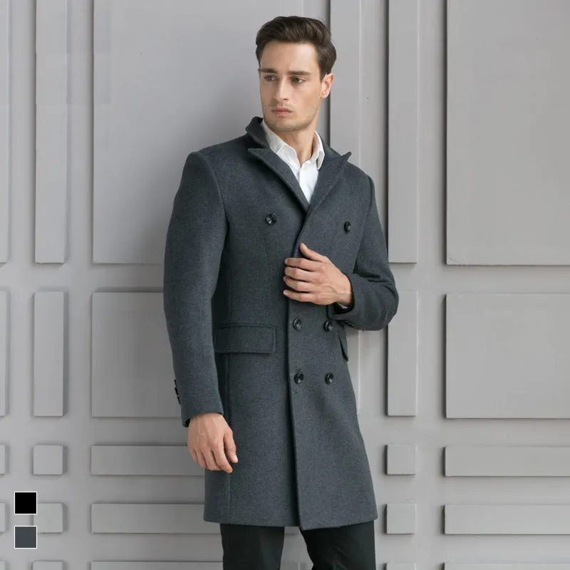 Gentlemen Slim Double Breasted Wool Coat