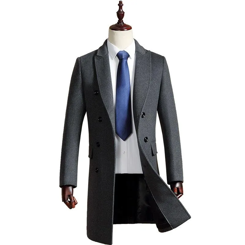 Gentlemen Slim Double Breasted Wool Coat