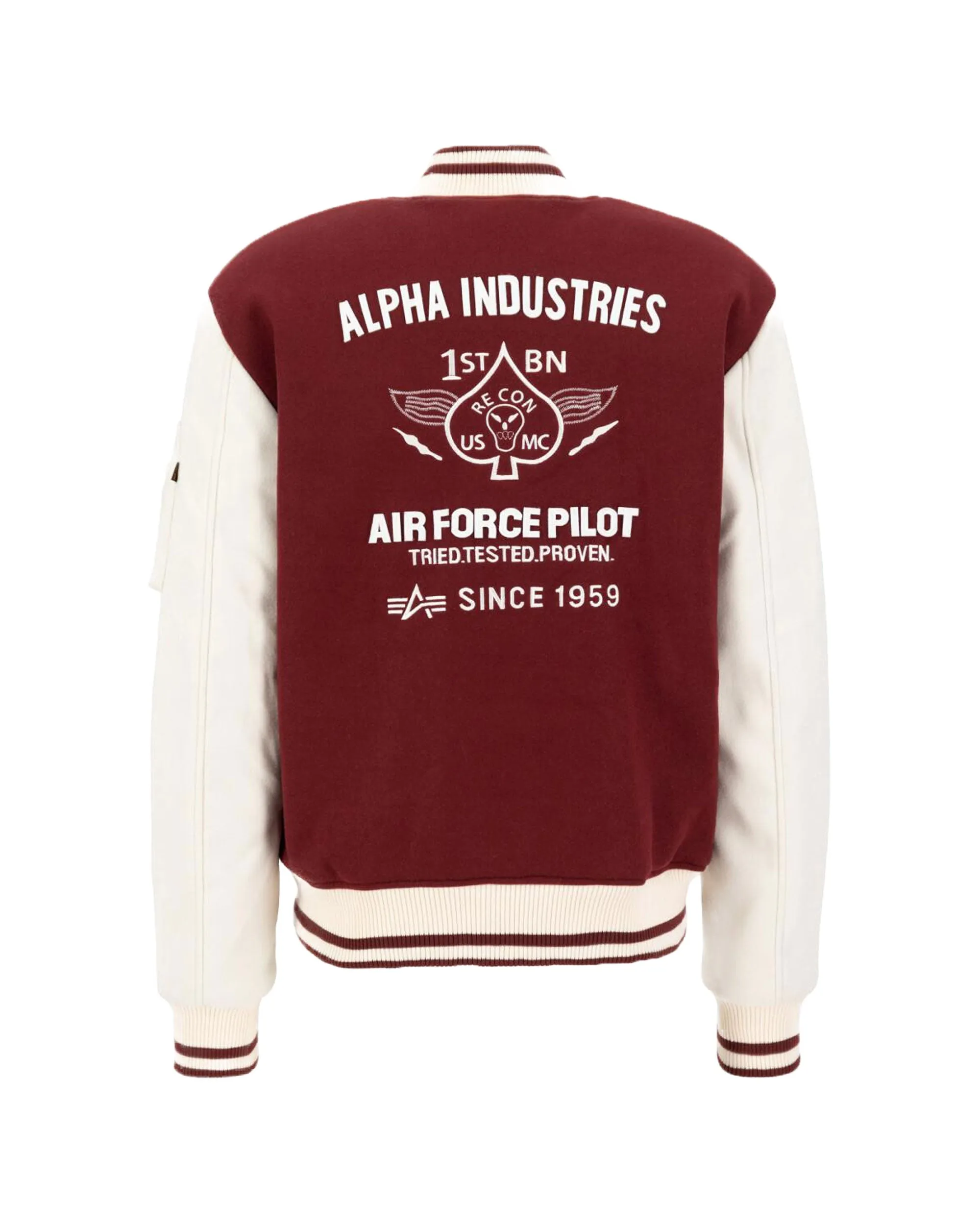 Giacca Uomo Alpha Industry Varsity Jacket Air Force Burgundy