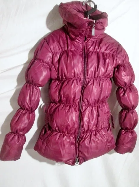 Girls BOMBOOGIE FULL ZIP DOWN JACKET Coat Puffer Parka PURPLE PLUM Red 8 Youth