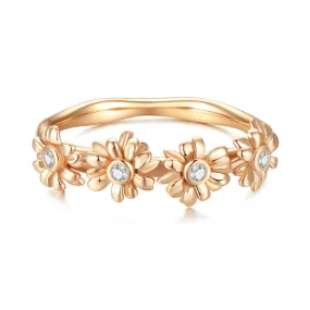 Gold Floral Ring - Daisy