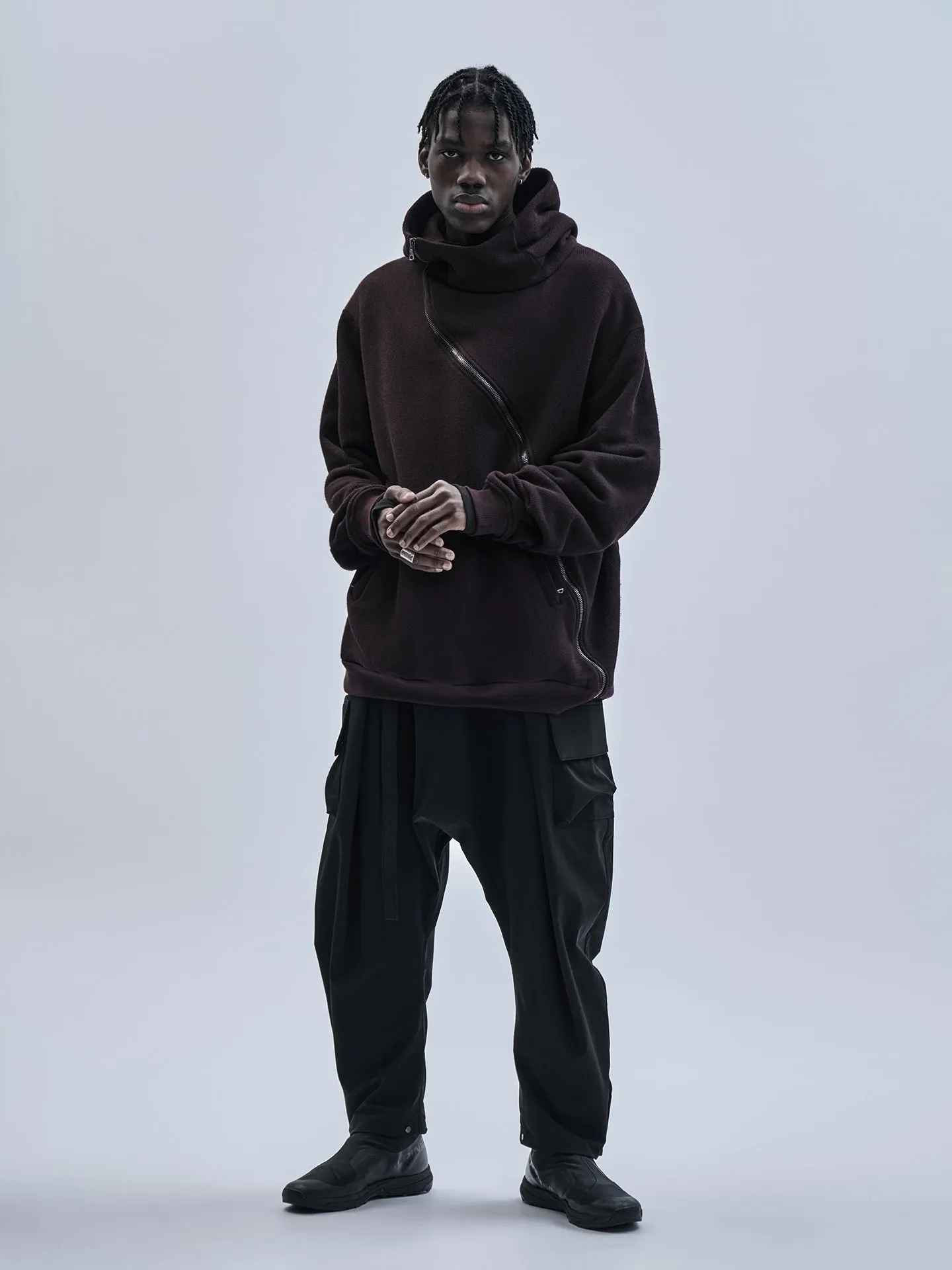 gurutze hoodie cold dyed burgundy