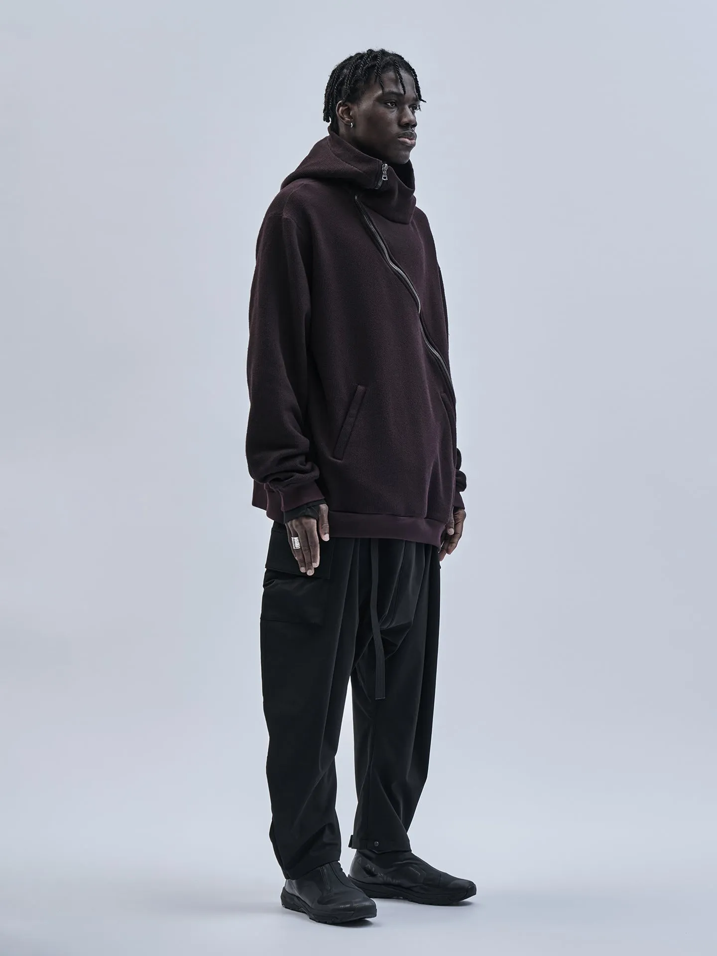 gurutze hoodie cold dyed burgundy