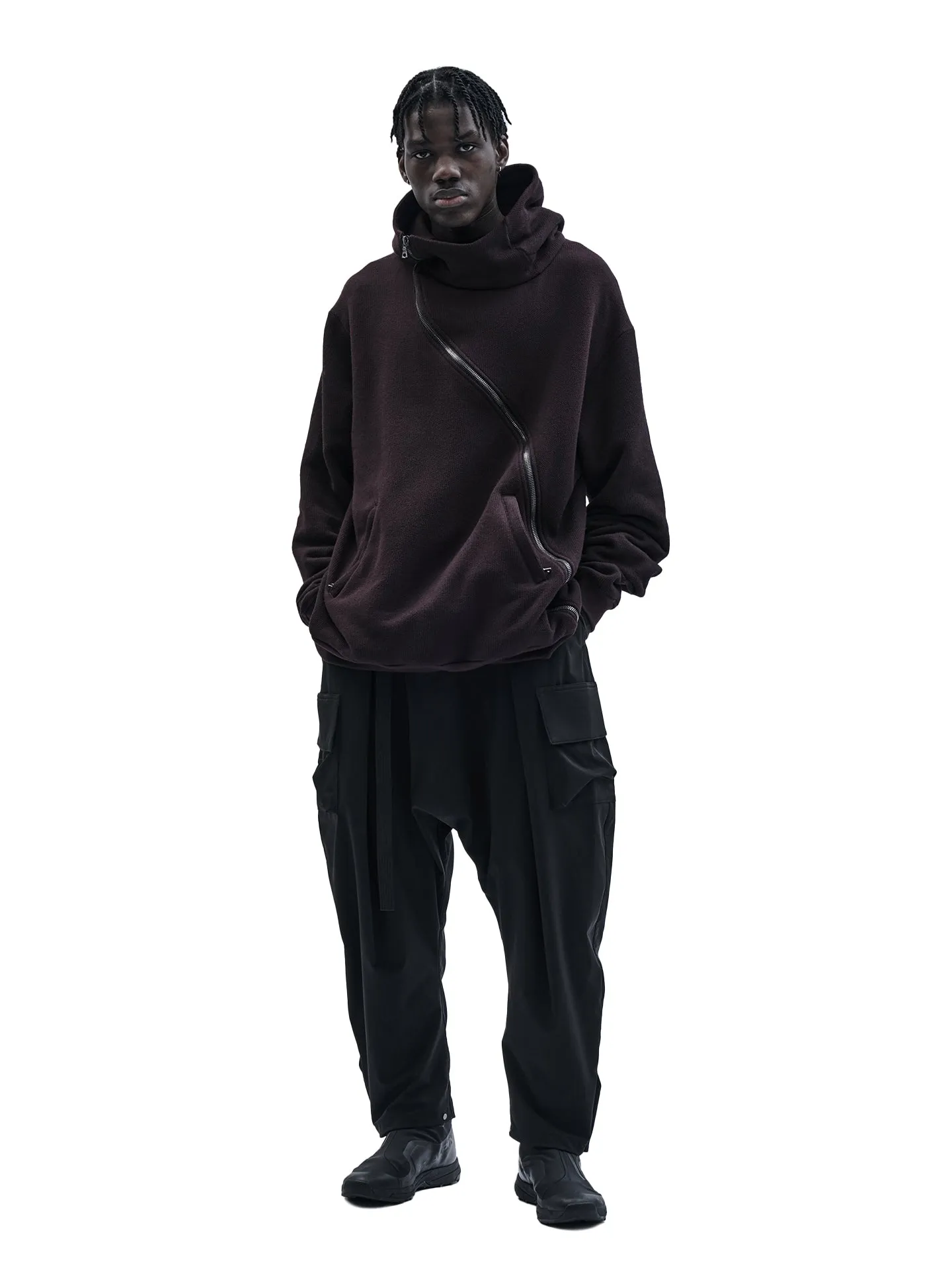 gurutze hoodie cold dyed burgundy