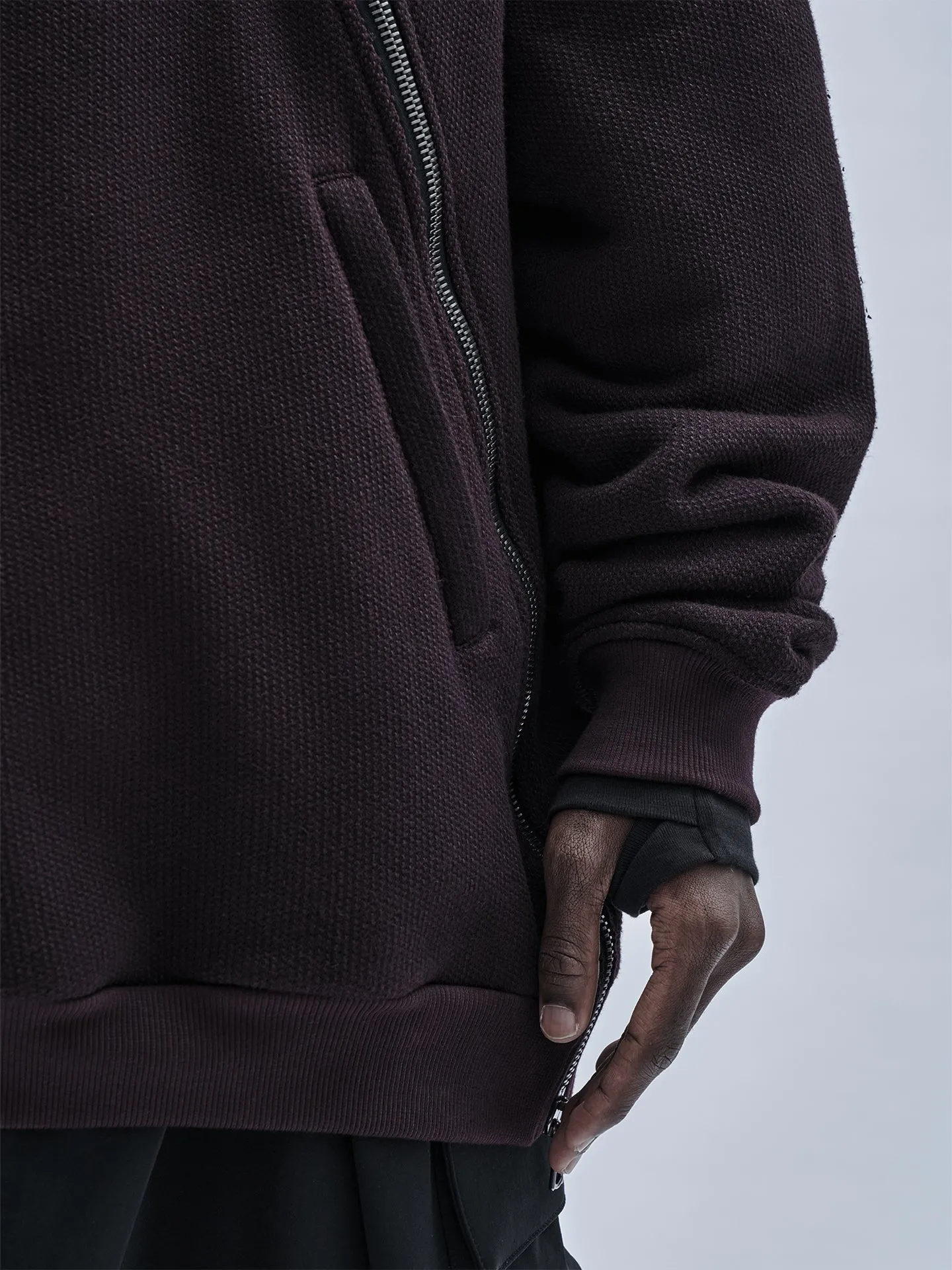 gurutze hoodie cold dyed burgundy